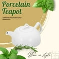 thumbnail image 2 of Porcelain Teapot, Ceramic Tea Pot w/ Removable Lid, Beverage Serveware Set for 3-4 Tea Cups, Coffee Mugs, Modern English Classic Style, Microwave Oven & Dishwasher Safe - 30 Ounce, Pure White, 2 of 7