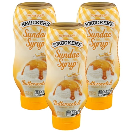 Smuckers Sundae Butterscotch  Syrup, 20 Oz Bottle (3