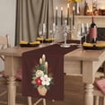 thumbnail image 2 of Table Runners 72 Inches Long Dress Scarves, Cherry Blossoms Farmhouse Kitchen/Dining Table Runner, Coffee Tablerunners, Japanese Spring Floral Leaves Rustic Brown 16x72 Inch, 2 of 9