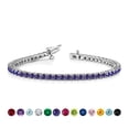 thumbnail image 1 of Pulsera de tenis JeenMata de 3 Quilates con corte redondo de Alejandrita Chapado en oro blanco, 1 of 6