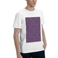 thumbnail image 2 of Bingfone Retro Florals Purple Men'S Loose Fit Short-Sleeve Pocket T-Shirt, 2 of 7