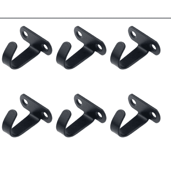 Stainless Steel Screw Mounted Ceiling Hooks, Under-Shelf Towel/Robe Clothes Hook Heavy Duty Coat Hanger for Bathroom Kitchen Cabinet Garage, 6- Pack (Matte Black)