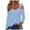 Light Blue, variant on Fall !3/4 Sleeve T Shirts for Women Plus Size Women's Casual Solid Color Shoulder Drop Long Sleeve Pullover Long Sleeve Top V-Neck Top/Shirt Black XL