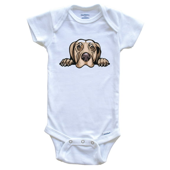 Weimaraner Dog Breed Cute Baby Bodysuit v2, 0-3 months white