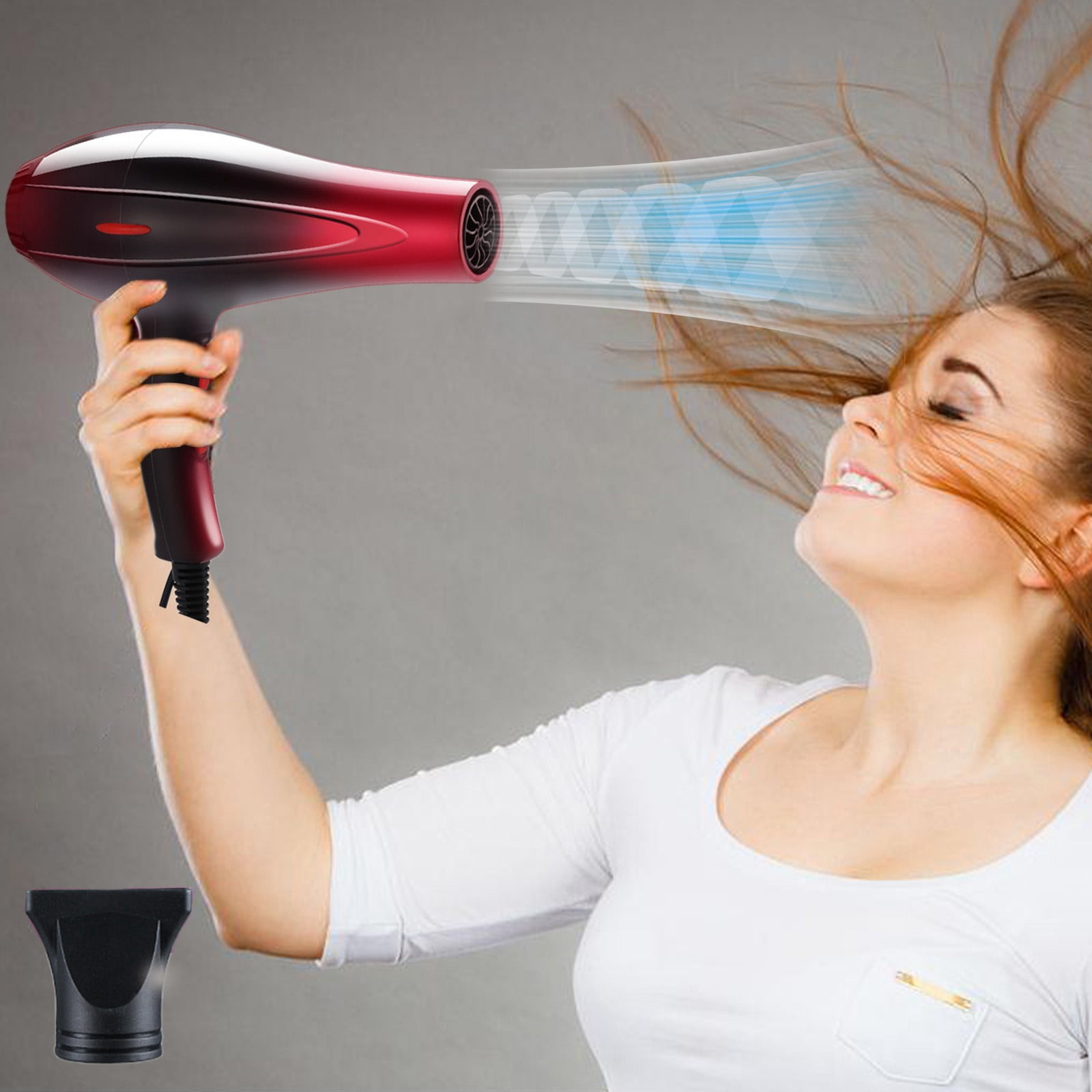 Iumwxz 110V Hair Dryer for Women and Men with 5 Heat Settings, Fast Drying High Power Motor and Concentrator Attachment, Compact Design for Home Salon Gym Travel