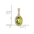 thumbnail image 4 of 14k 7x5mm Oval Peridot and Diamond Pendant, 4 of 4