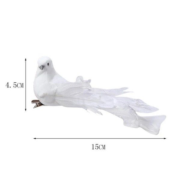 Paloma Artificial, pájaros, palomas falsas, pluma de simulación, Paloma, árbol de Navidad, adornos artesanales para fiesta de boda, decoración para sala de estar