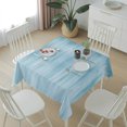thumbnail image 6 of Teal Blue Table Cloth Waterproof Tablecloths, Modern Abstract Art Ombre Striped Tablecloth Dining Table Cover for Kitchen Party Tabletop Outdoor, Square Tablecloth 60x60 Inch, 6 of 9