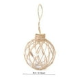 thumbnail image 3 of Jute Twine Wrapped Clear Plastic Christmas Ornament, Rustic Holiday Ball Decoration with Pearl Accents, Hanging Tree Décor, 3 of 5