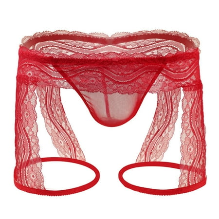 

adviicd Lingeries for Women Panties for Crochet Lace Up Panty Hollow Out Underwear Lingerie Panty Back Waist Crossing Design Red X-Large