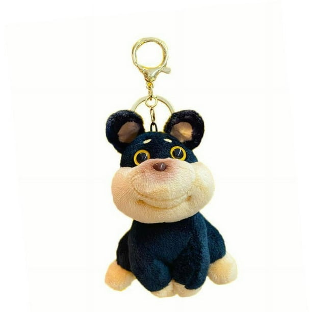 Lindo llavero de peluche con forma de perro, colgante para bolso, monedero, muñeco de peluche, llavero divertido, llavero con colgante para niños y