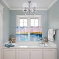 thumbnail image 3 of Oil Painting Pink Blue Kitchen Curtains Small Short 39 Inch Length, Artwork Abstract Modern Grommet Top Bedroom Living Room Curtains, Light Filtering Cafe Curtain Drapes 2 Panels Set 55''x39'', 3 of 9