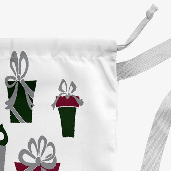 Simply Daisy Canvas Present Time 28 x 36 in White Laundry Bag
