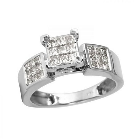 Ladies 0.94 Carat Diamond 14K White Gold Ring