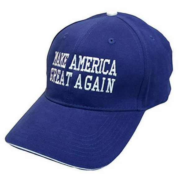 Pacific Headwear High Performance Make America Great Again Embroidered Sandwich Hat-Royal Blue with White