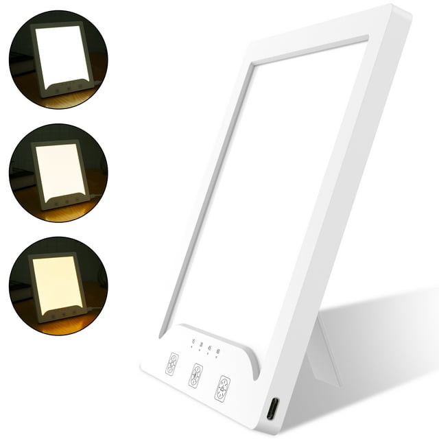 Light Therapy Lamp,10000 Lux Simulated Sunlight,UV-Free with 3 Color Temperature&10 Brightness Settings with Timer,Portable Light Therapy Box for Home/Office Use Lift Mood