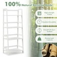 thumbnail image 5 of Giantex 4-Tier Bamboo Ladder Shelf, Wodden Bookshelf w/Fence Protection, Multifunctional Freestanding Plant Flower Display Stand, 5 of 8