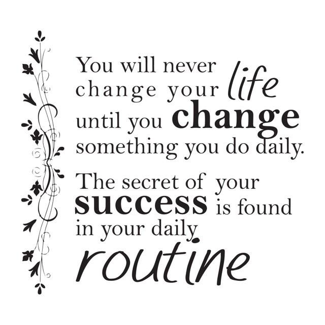Family Success is Found in Daily Routine Lovely Quote Wall Decal Decoration Life Quotes Bedroom Office Wall Décor Life Quotes Lasts Years and Easily Removable - Size: 30 In(W) x 30 In(H)