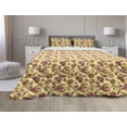 thumbnail image 1 of Traditional Comforter & Sham Bedding Set, Ornament with Flowers and Leaves Colorful Blossoms, 3 pcs Duvet Set Microfiber Filling Quilt, 5 Sizes, Multicolor, by Ambesonne, 1 of 4