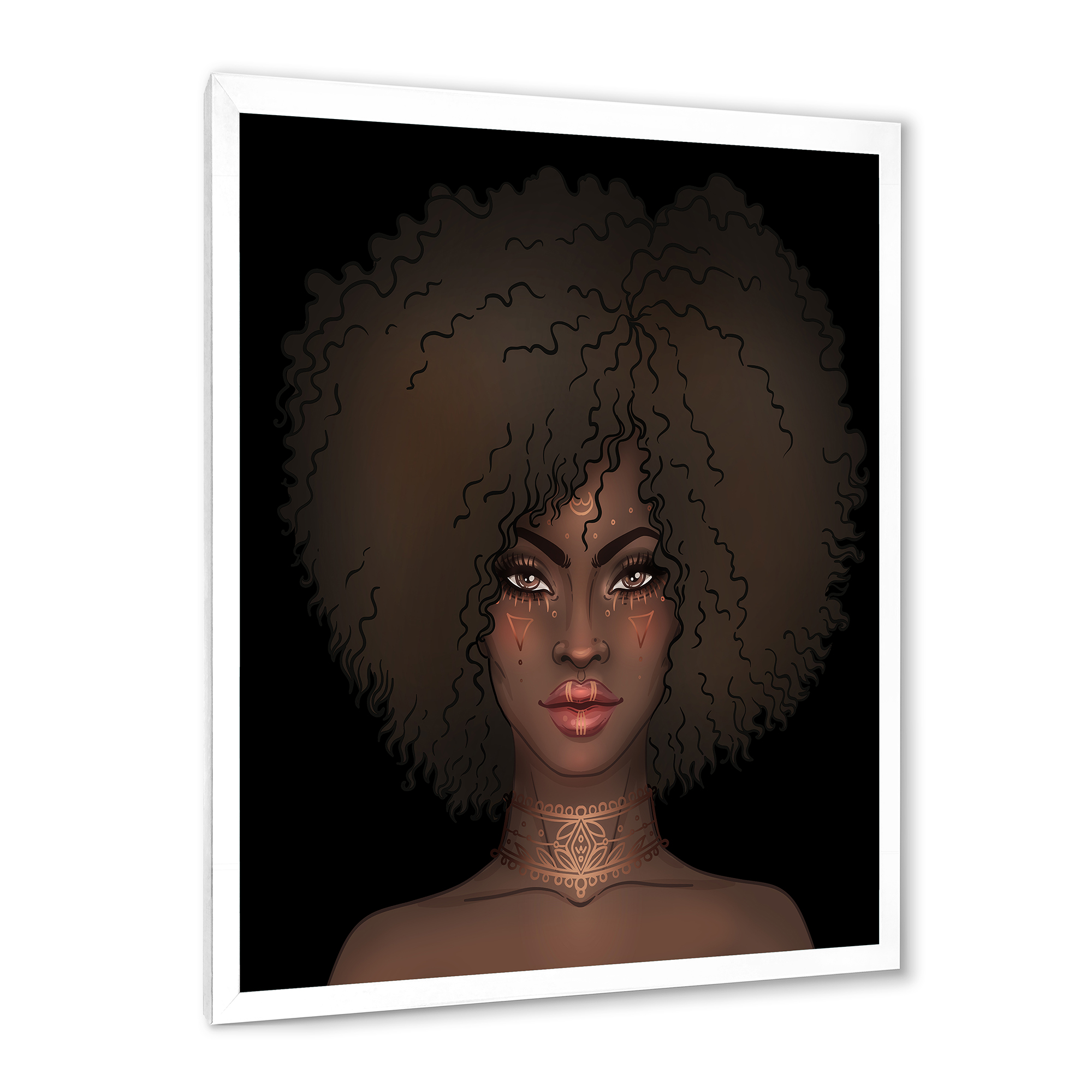 Designart 'Portrait of Afro American Woman III' Modern Framed Art Print