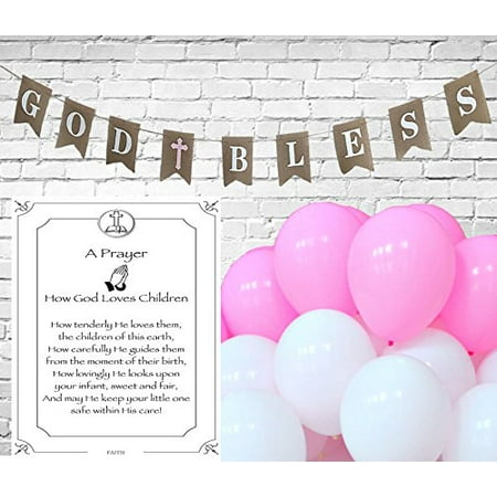 God Bless Burlap Banner For Girl Or Boy First Holy Communion
