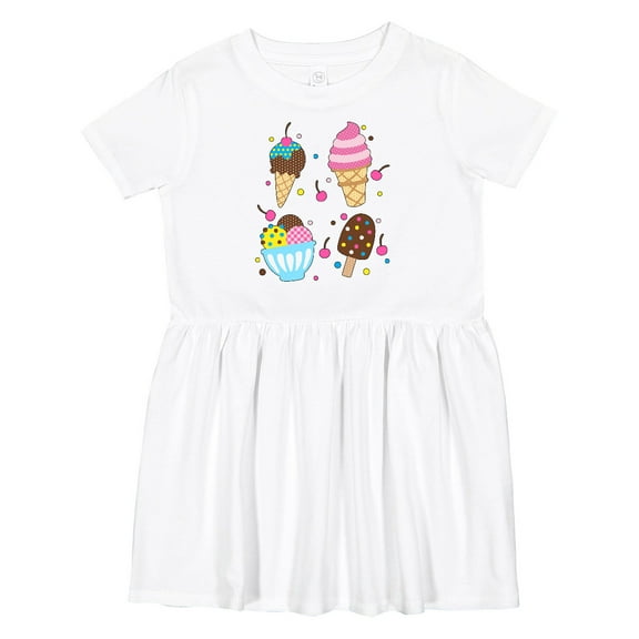 Inktastic Ice Cream with Patterns Girls Toddler Dress