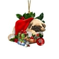 thumbnail image 2 of French Christmas Ornament Pug Christmas Hanging Ornament Acrylic French Ornament for Christmas Tree Hanging Pendant Dog Lovers Gift for Women Mom/ Bulldog Christmas Ornament A, 2 of 6