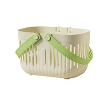 SLYNSHome Bath Basket Plastic Shower Caddy with Wet Dry Separation,Breathable & Durable for Bathroom Dorm Storage - White