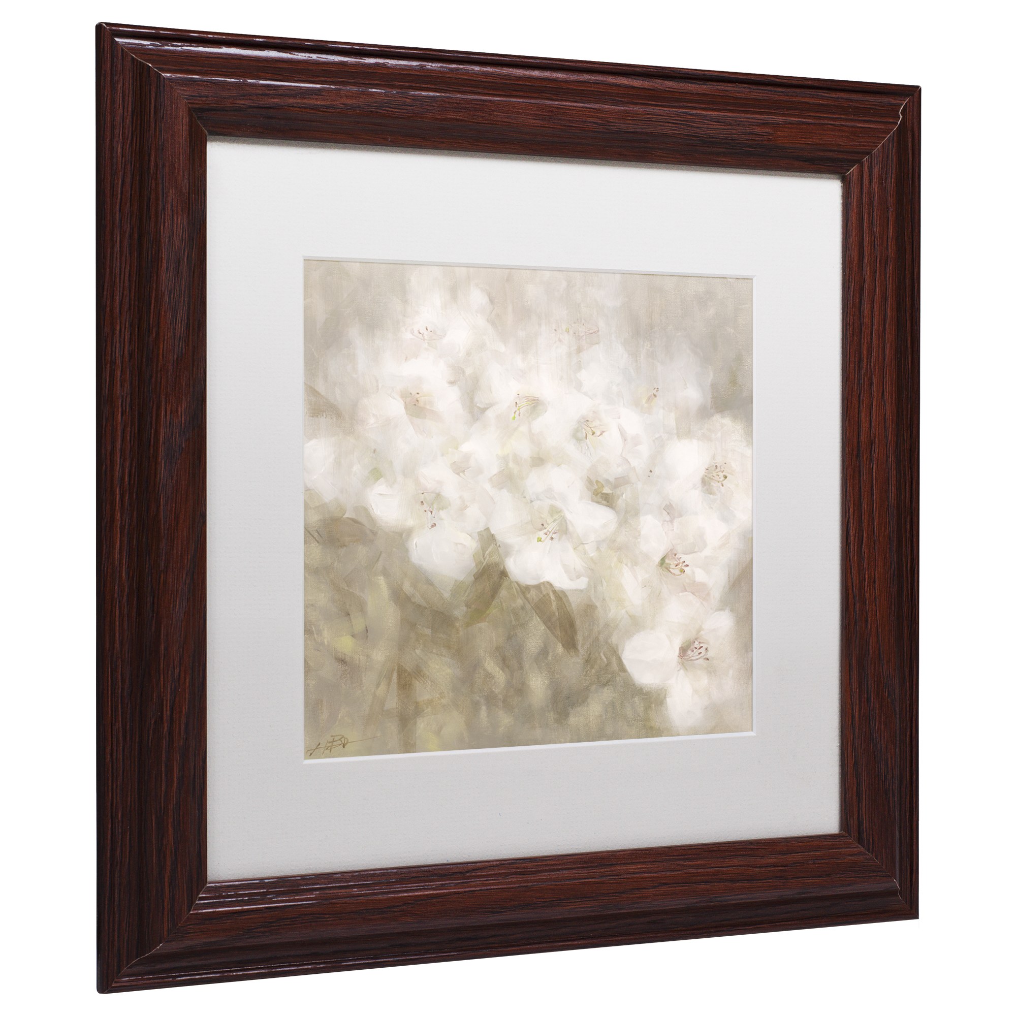 Li Bo 'Wild Flowers II' Matted Framed Art