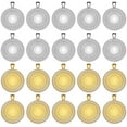 thumbnail image 1 of 20 Pieces Rhinestone Bezel Pendant Trays Cabochon Pendant Setting Alloy Rhinestone Pendant Trays DIY Pendant Making Tools for Photo Pendant Jewelry Craft Making (Gold, Silver), 1 of 7