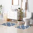 thumbnail image 7 of 2 Piece Bath Mat Set with U-Shaped Toilet Mat and Rectangle Bath Rugs Non Slip Machine Washable Bathroom Mats Intricate Blue and White Tie-dye, 7 of 7