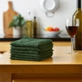 thumbnail image 4 of Solid Hunter Green Windowpane Cotton Terry Dishcloth (Set of 6) 12x12, 4 of 5