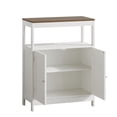 thumbnail image 5 of S-HOME Storage Cabinet with Double Doors in White, Free-Standing Design, Adjustable Shelf for Bathroom or Kitchen Use, 5 of 6