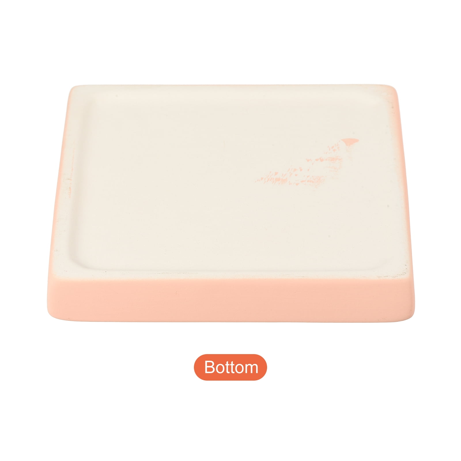 Unique Bargains Ceramic Square Planter Saucer Flower Drip Tray Coaster, 2 Pack Pink 5"