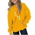 thumbnail image 2 of Spazoro Girls Hooded Sweatshirts, Long Sleeve Love Print Fashion Soft & Comfy Fall Winter Tops for Girls Yellow Size 13 T, 2 of 4