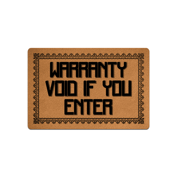 IFHUH Warranty Void If You Enter Doormat Home and Office Decorative Indoor/Outdoor/Kitchen Mat Non-Slip Rubber 30"(L) by 18"(W)