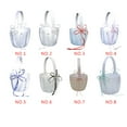 thumbnail image 2 of Colorful Bowknot Satin Wedding Flower Girl Basket Romantic Ceremony Decoration Wedding Accessories lake blue, 2 of 9