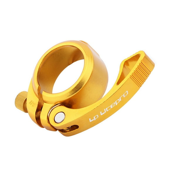 LITEPRO Gold Aluminum Alloy Bike Seat Tube Clamp, 41mm Diameter for 33.9mm Seat Posts, Lightweight & Durable Folding Bicycle Accessory