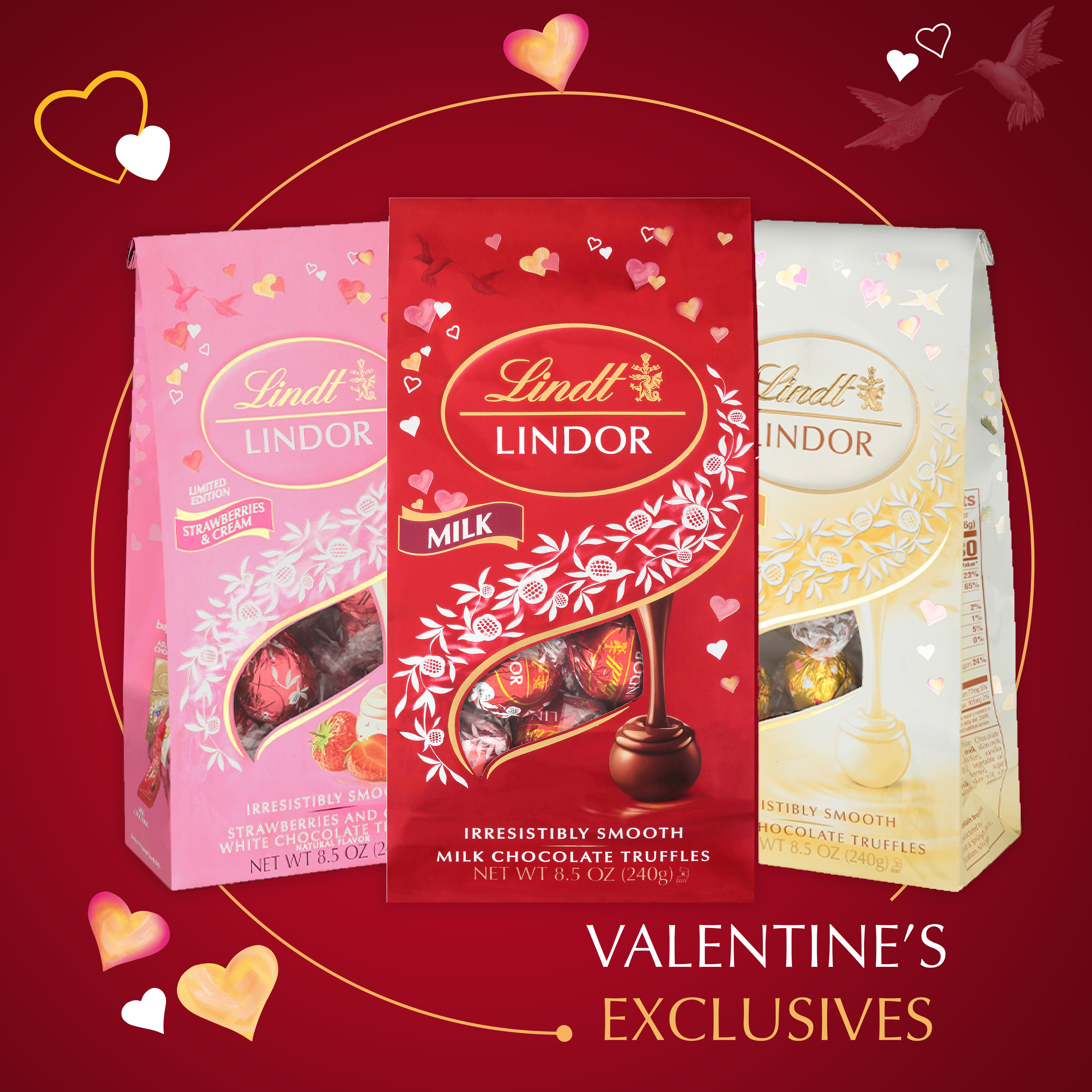 Lindt Lindor Valentine's Milk Chocolate Candy Truffles Mini Bag, 0.8 oz. - image 5 of 11