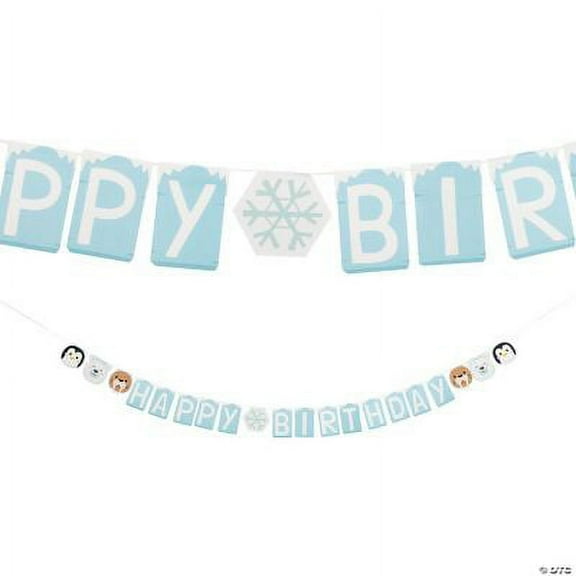 Winter Arctic Animals Party Pennant Banner, Birthday, Party Decor, 1 Piece
