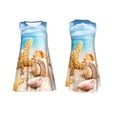 thumbnail image 6 of Defioc Beach Starfish Shell Pattern Women's Summer Dresses 2025 Beach Casual Sleeveless Tank Loose Sundress Beach Vacation Clothes with Pocket -3X-Large, 6 of 7