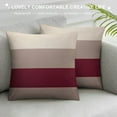 Lingy Ombre Grey Beige Wine Red Stripes Reversible Throw Pillow Covers