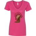 thumbnail image 3 of Inktastic Cowgirl Rodeo Western Boot Women's V-Neck T-Shirt, 3 of 5