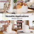 thumbnail image 6 of GEEYOO Modern Round Vanity Storage Stool,Sherpa Upholstered Ottoman with Foldable Backrest and Removable Lid,Comfy Makeup Stool for Bedroom Living Room,Beige, 6 of 6