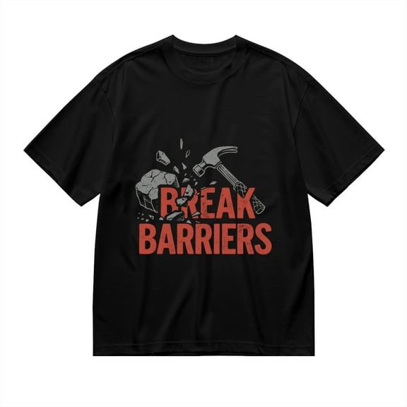 T Shirt for Men, Break Barriers,Hammer Print 1, Vintage Graphic Tees Men, 23931525,S