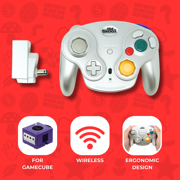 OLD SKOOL FALCON WIRELESS CONTROLLER FOR GAMECUBE - SIlver