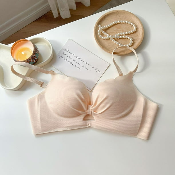 Conjunto de sujetador sexy y cómodo para niña, ropa interior con escote pequeño, fruncido en el pecho, sin aros de acero y antiflacidez