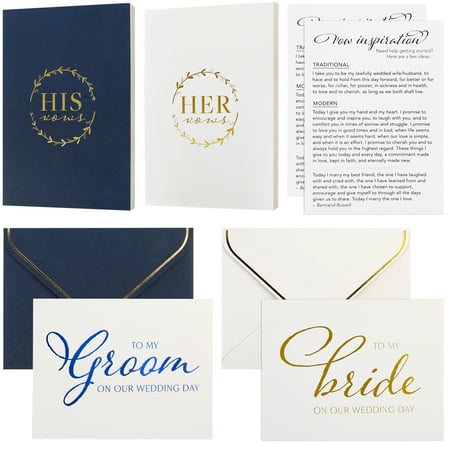 LotFancy Wedding Vow Book for Her & Him, Wedding Essentials, Wedding Registry Ideas,Ceremony Vows