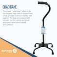 thumbnail image 3 of Dynarex Quad Cane with Large Base, Provides Optimal Mobility Support in a Stable One-Hand Walking Aid, 300 Pound Weight Capacity, Black, 4 Canes, 3 of 7