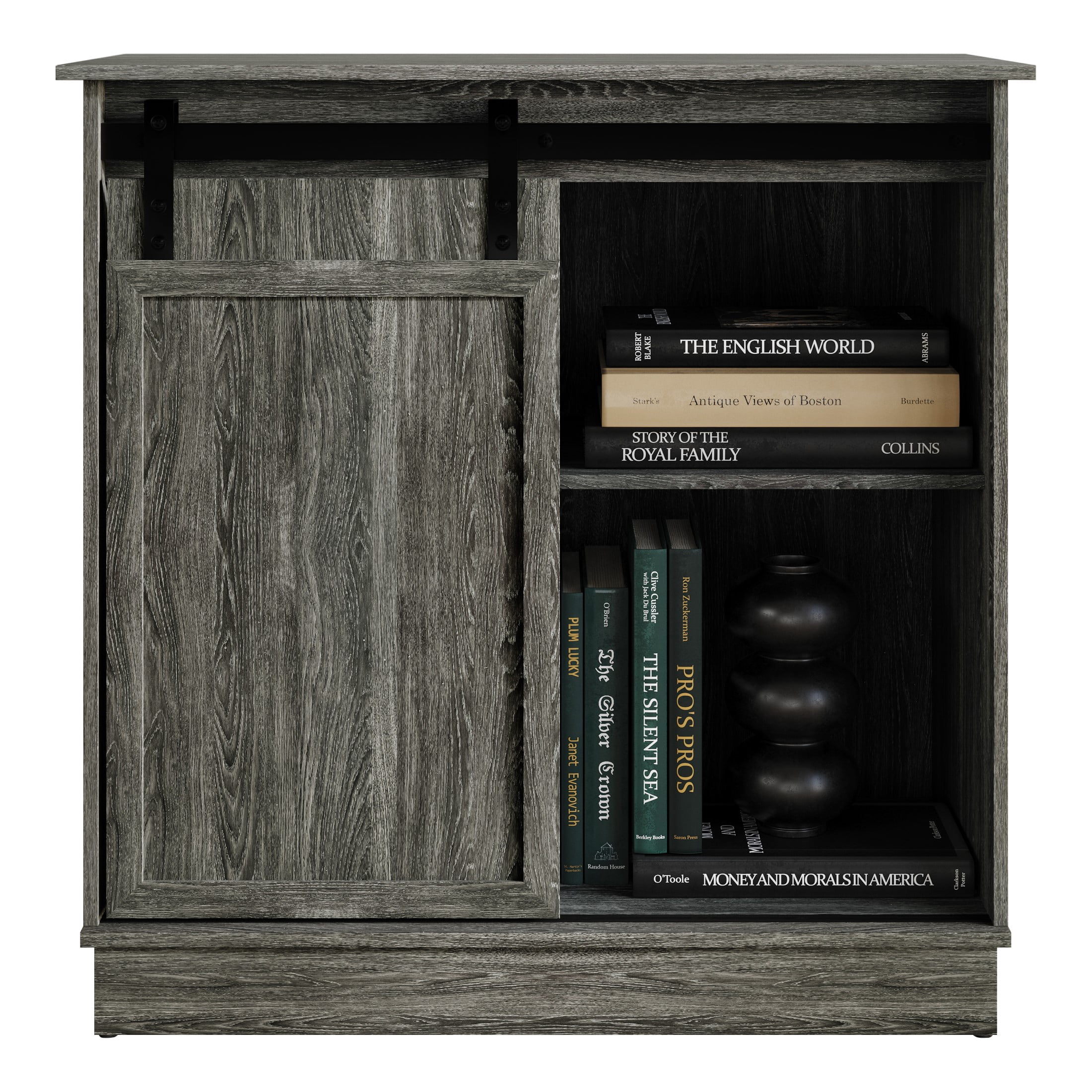 Castle Place Minimalist Sideboard Buffet Cabinet, Dark Grey